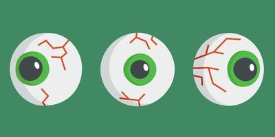 Set of scary eyes in cartoon style. Halloween design elements. vector