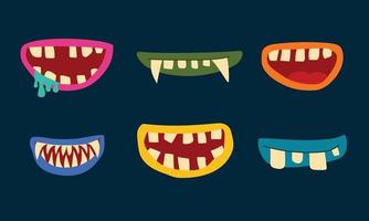 Halloween element. Monster's scary mouth. Vector illustration