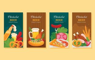 Oktoberfest Food and Beverages Social Media Templates vector