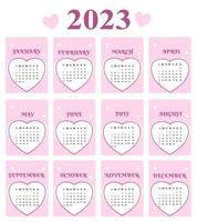 2023 calendar template with cute design vector