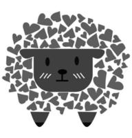 Black Sheep in heart shape vector