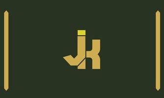 Alphabet letters Initials Monogram logo JK, KJ, J and K vector