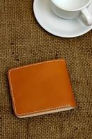 Men's brown leather wallet. photo