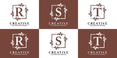 Monogram logo design initial latter RST with style and creative concept vector