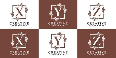 Monogram logo design initial latter XYZ with style and creative concept vector