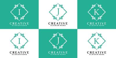 Monogram logo design initial latter IJK with style and creative concept vector