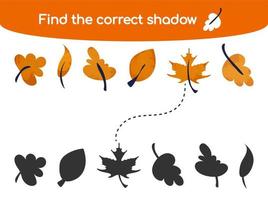 Find the correct shadow kids game vector illustration