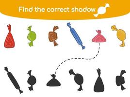 encontrar la ilustración de vector de juego de niños de sombra correcta