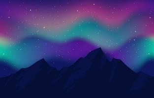 Northern Light Nightscape Background vector