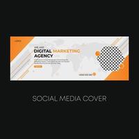 plantilla de portada de redes sociales de marketing empresarial digital y banner de marketing empresarial vector