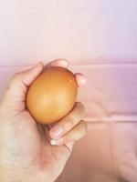 This is a photo of a hand holding egg.