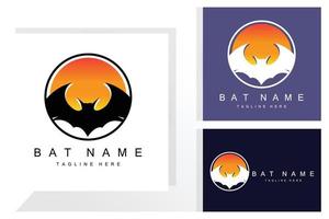 night animal halloween bat logo vector symbol