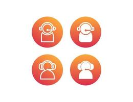 Customer service support logo icon vector