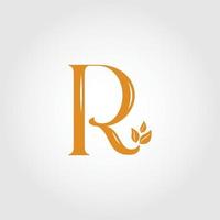 Decorative initial letter r logo design vector