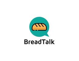 Bread logo illustration with chat concept vector