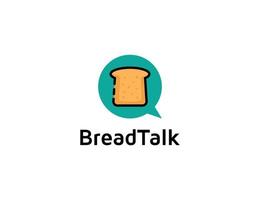 Bread logo illustration with chat concept vector