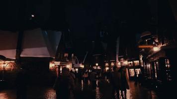 Osaka, Japan on April 8, 2022. Hogsmeade situation at night at Universal Studios Japan. photo