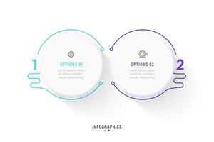 plantilla de diseño de etiquetas infográficas vectoriales con iconos y 2 opciones o pasos. se puede utilizar para diagramas de proceso, presentaciones, diseño de flujo de trabajo, banner, diagrama de flujo, gráfico de información.