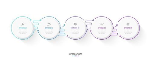 Vector Infographic label design template with icons and 5 options or steps. Can be used for process diagram, presentations, workflow layout, banner, flow chart, info graph.