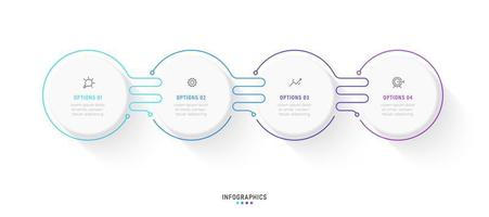 Vector Infographic label design template with icons and 4 options or steps. Can be used for process diagram, presentations, workflow layout, banner, flow chart, info graph.