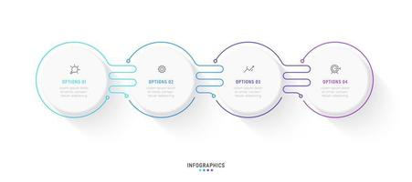 Vector Infographic label design template with icons and 4 options or steps. Can be used for process diagram, presentations, workflow layout, banner, flow chart, info graph.