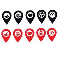 red map pointer vector design