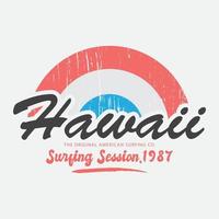 tipografía de ilustración de hawaii. perfecto para el diseño de camisetas vector