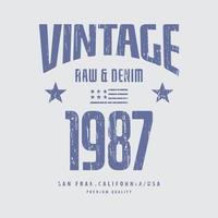 Vintage denim t-shirt and apparel design vector