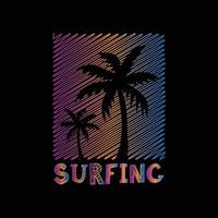Surfing beach illustration typography. perfect for t shirt design vector