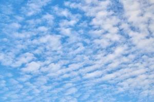 Natural background of cirrus clouds on a blue sky. photo