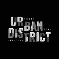 Urban district t-shirt and apparel design vector