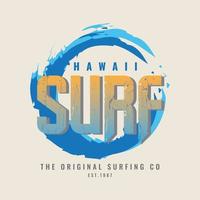 tipografía de ilustración de hawaii. perfecto para el diseño de camisetas vector