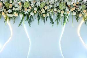 Wedding decorations. Wedding backdrop with flowers and Indonesian wedding decorations. photo