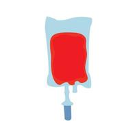 Plastic blood bag Donate blood concept vector illustration in flat style