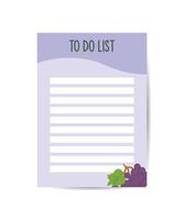 daily planner note paper to do list template decorated with fruit List design illustration design vector