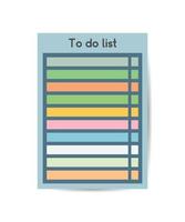 To Do list Numbered list with check box and lines colors. vector