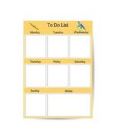 Templates for notes to do list. Organiser and Schedule with place for Notes and Goals. Vector. vector