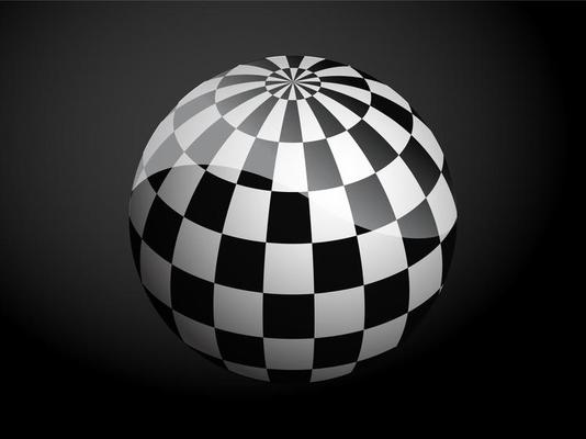 Abstract pattern cover black and white 3D ball. Vector illustration on dark background.