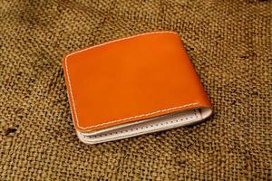 Men's brown leather wallet. photo