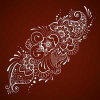 guirnalda diagonal mehndi. diseño floral paisley estilo henna indio romántico vector