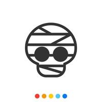 Cartoon Mummy icon, Vector and Illustration.