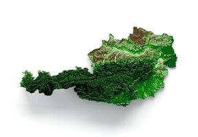 Austria Topographic Map 3d realistic map Color 3d illustration photo