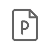 powerpoit file icon . Perfect for website or user interface applications. vector sign and symbol