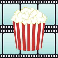 popcorn and film vector