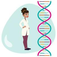 Searching the genome for clues vector illustration isolated graphic