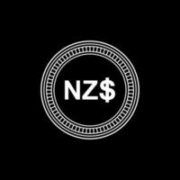 símbolo de icono de moneda de nueva zelanda. ilustración vectorial vector