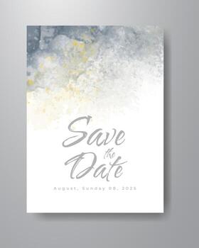 Save the date with watercolor background. Design for your invitation. vector