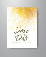 Save the date with watercolor background. Design for your invitation. vector