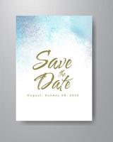 Save the date with watercolor background. Design for your invitation. vector