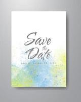 Save the date with watercolor background. Design for your invitation. vector